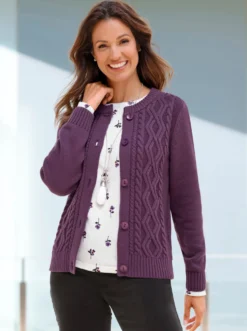 Strickjacke im Strickmuster-Mix