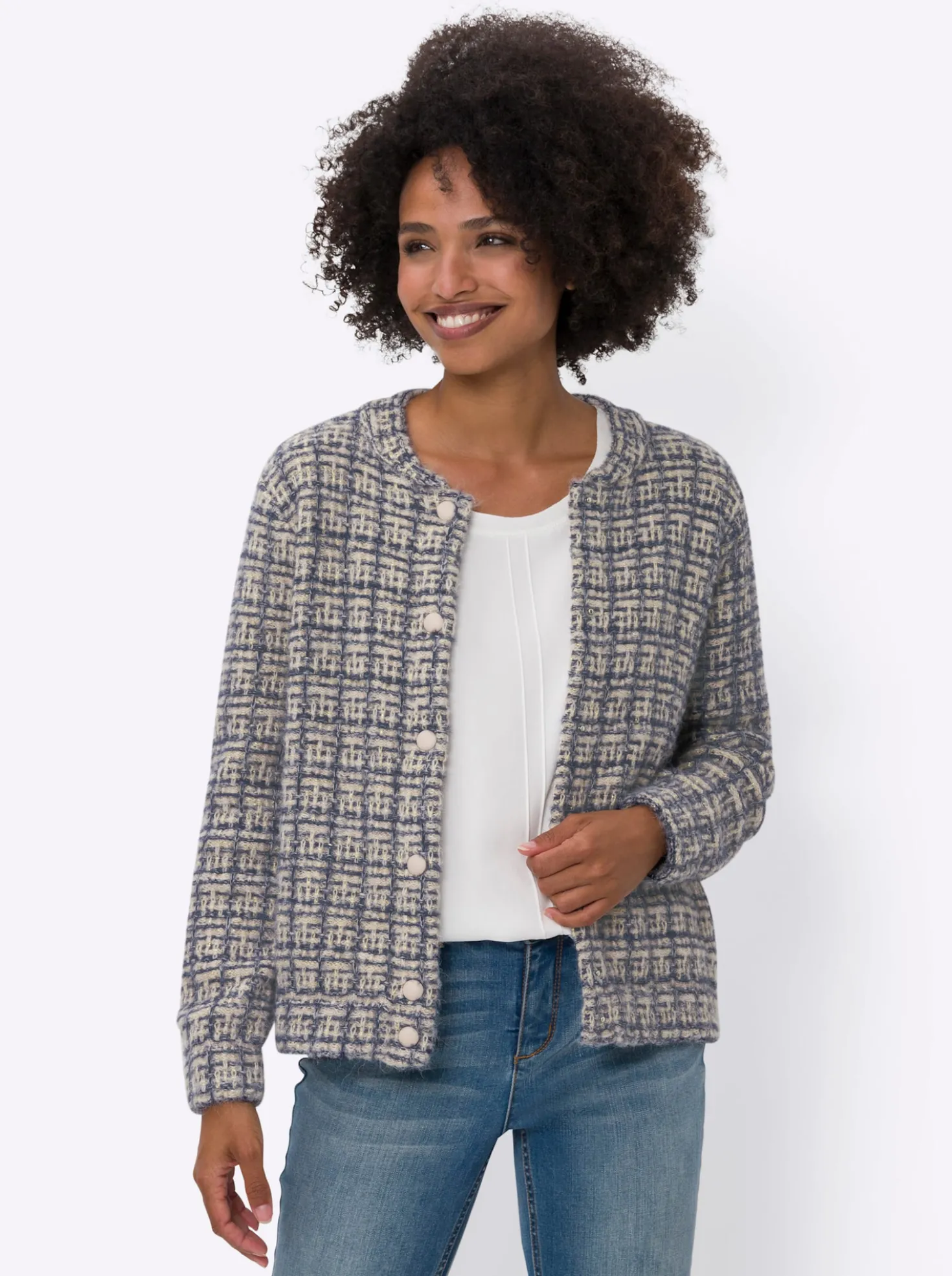 Strickjacke in Blousonform