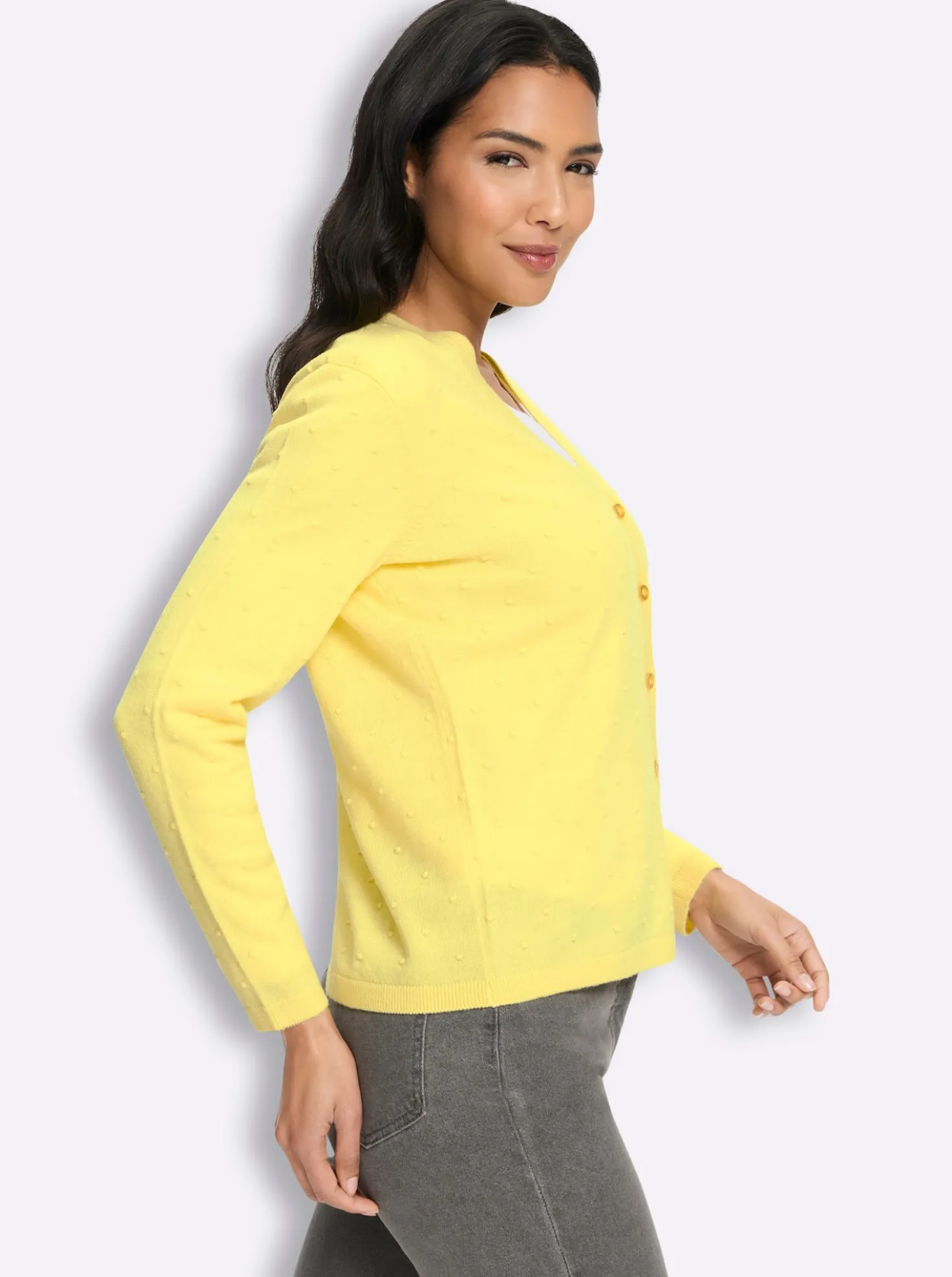 Strickjacke in 3D-Tupfen-Optik