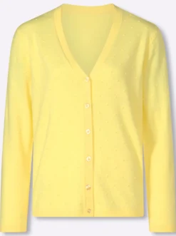 Strickjacke in 3D-Tupfen-Optik