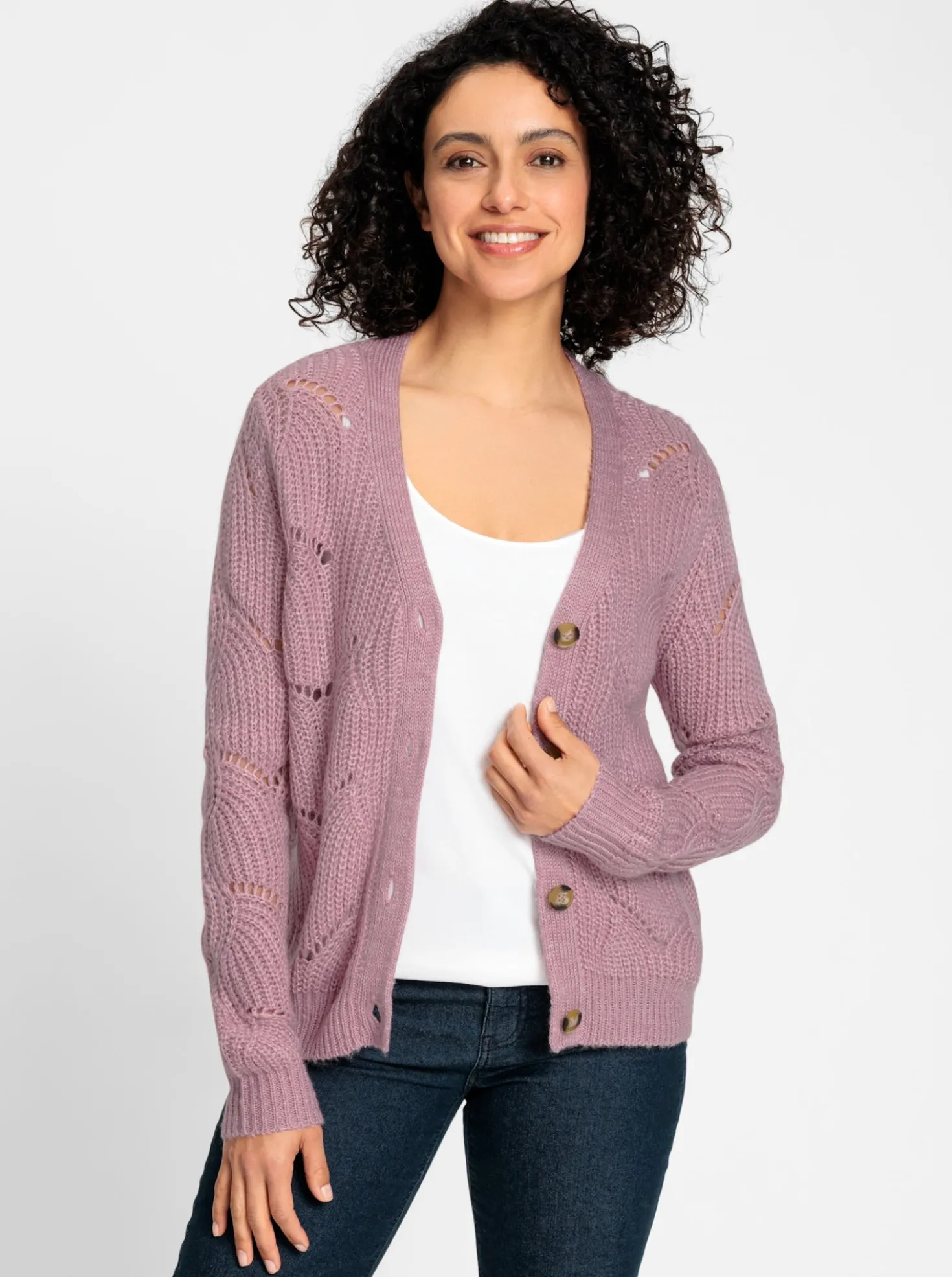 Strickjacke in flauschiger Qualität