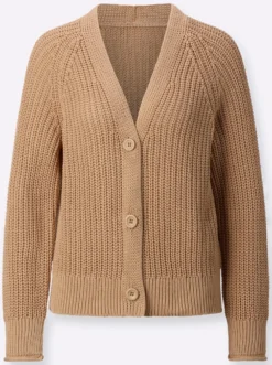 Strickjacke in Grobstrick-Muster