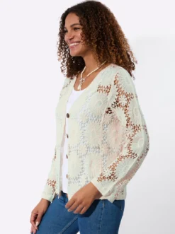 Strickjacke in Häkel-Optik