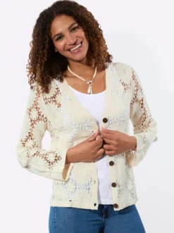Strickjacke in Häkel-Optik