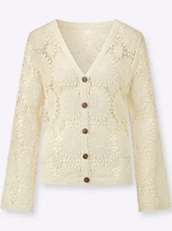 Strickjacke in Häkel-Optik