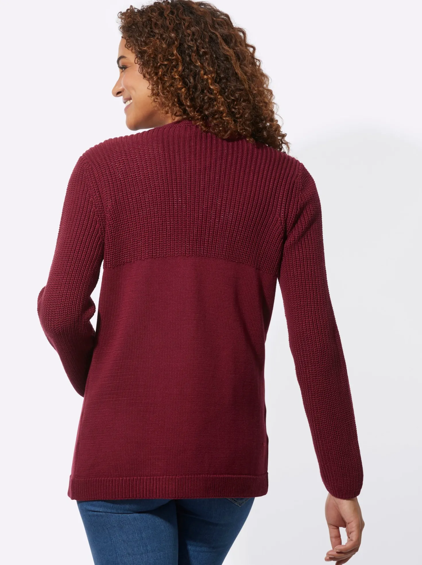 Strickjacke in langer, offener Form