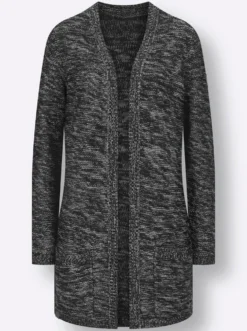 Strickjacke in Longform, meliert