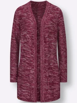 Strickjacke in Longform, meliert