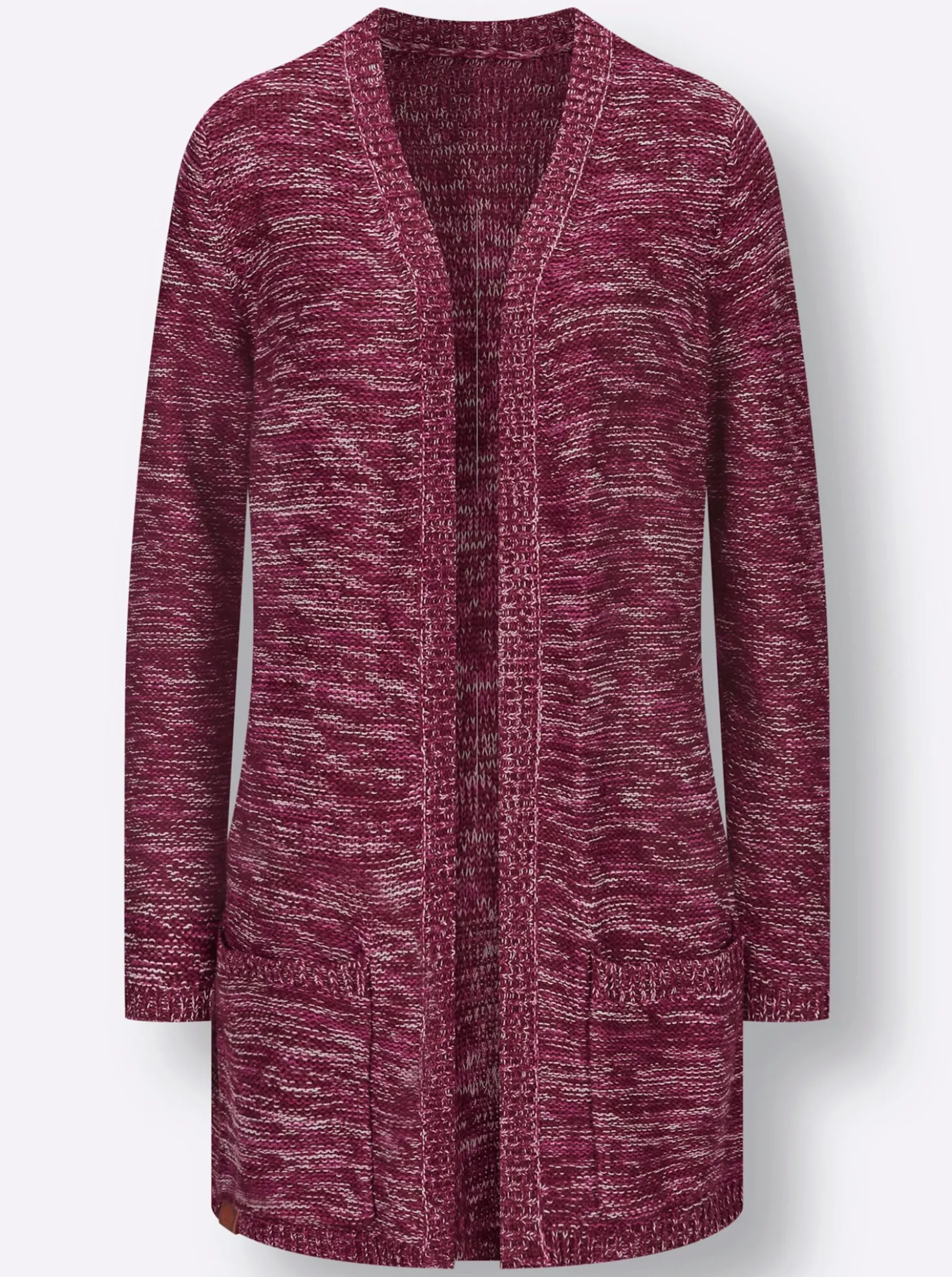 Strickjacke in Longform, meliert
