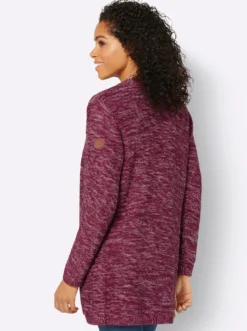 Strickjacke in Longform, meliert