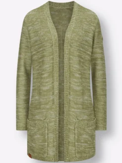 Strickjacke in Longform, meliert