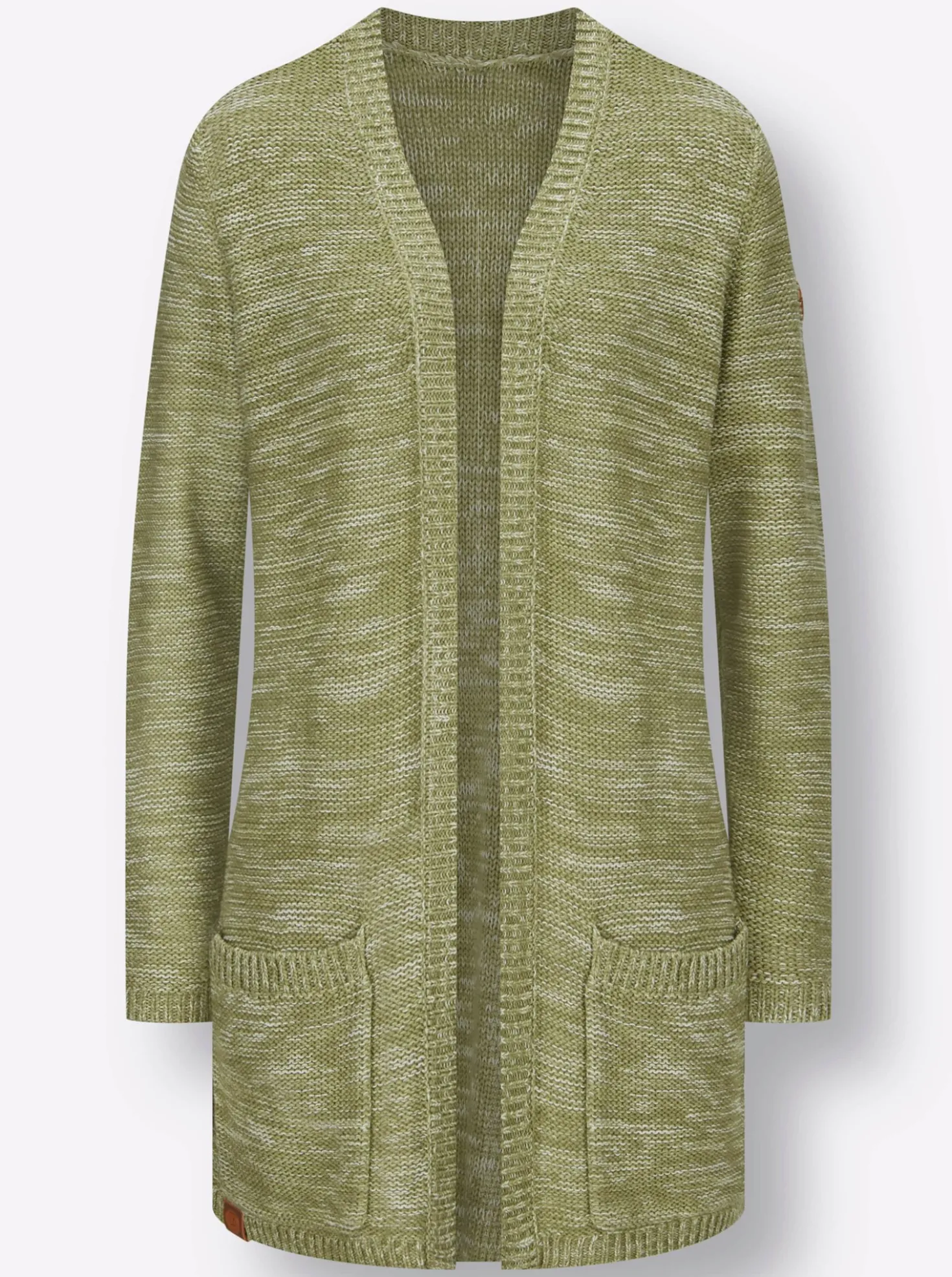 Strickjacke in Longform, meliert