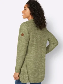 Strickjacke in Longform, meliert