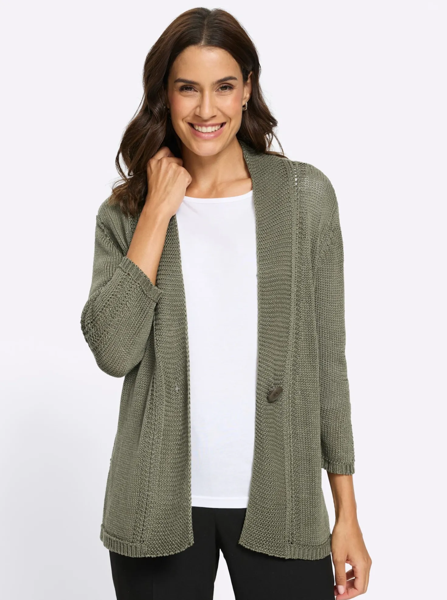 Strickjacke in pflegeleichtem Bändchengarn