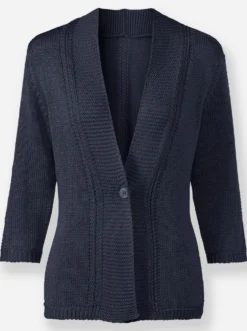 Strickjacke in pflegeleichtem Bändchengarn
