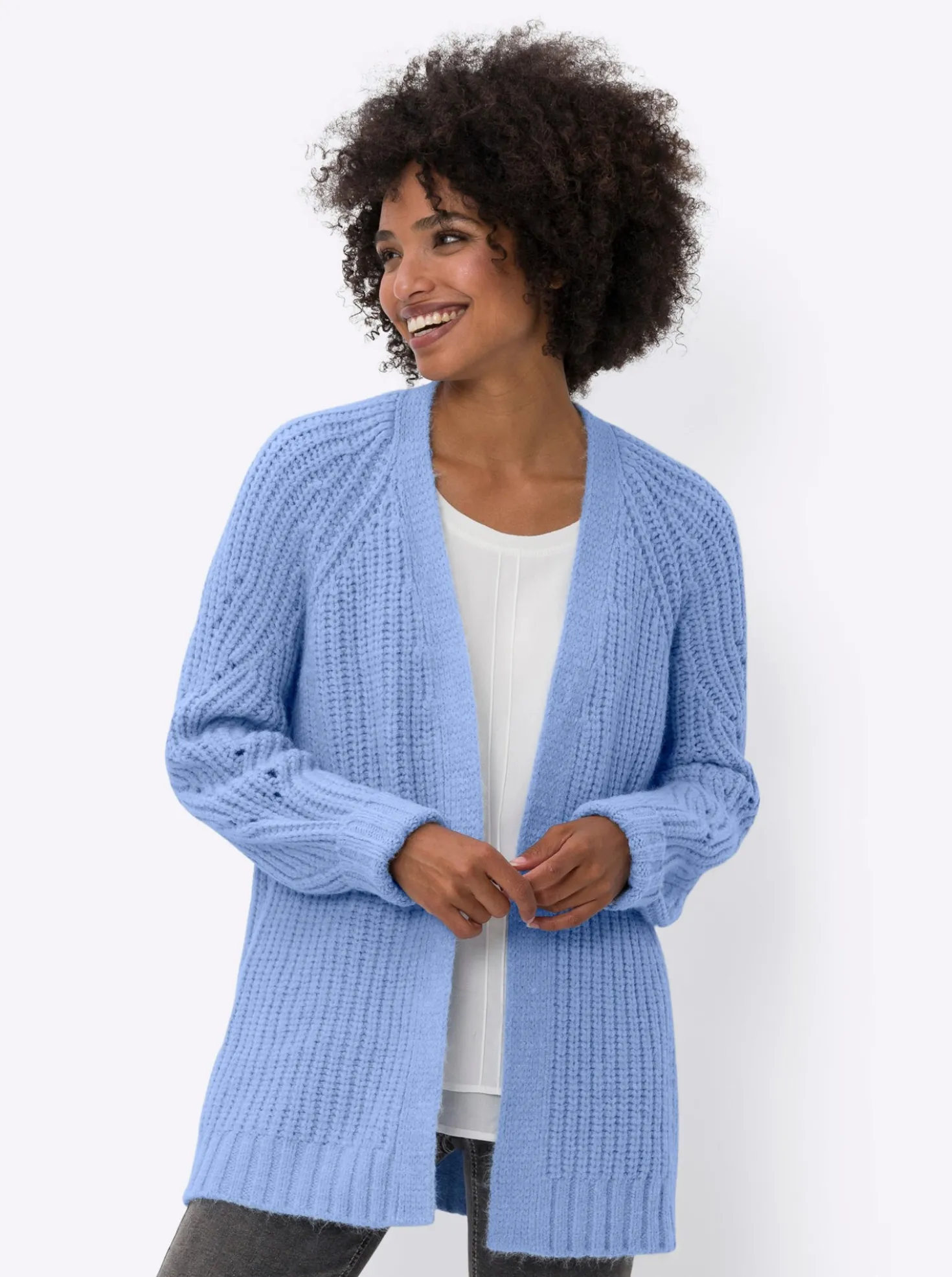 Strickjacke in Ripp-Optik