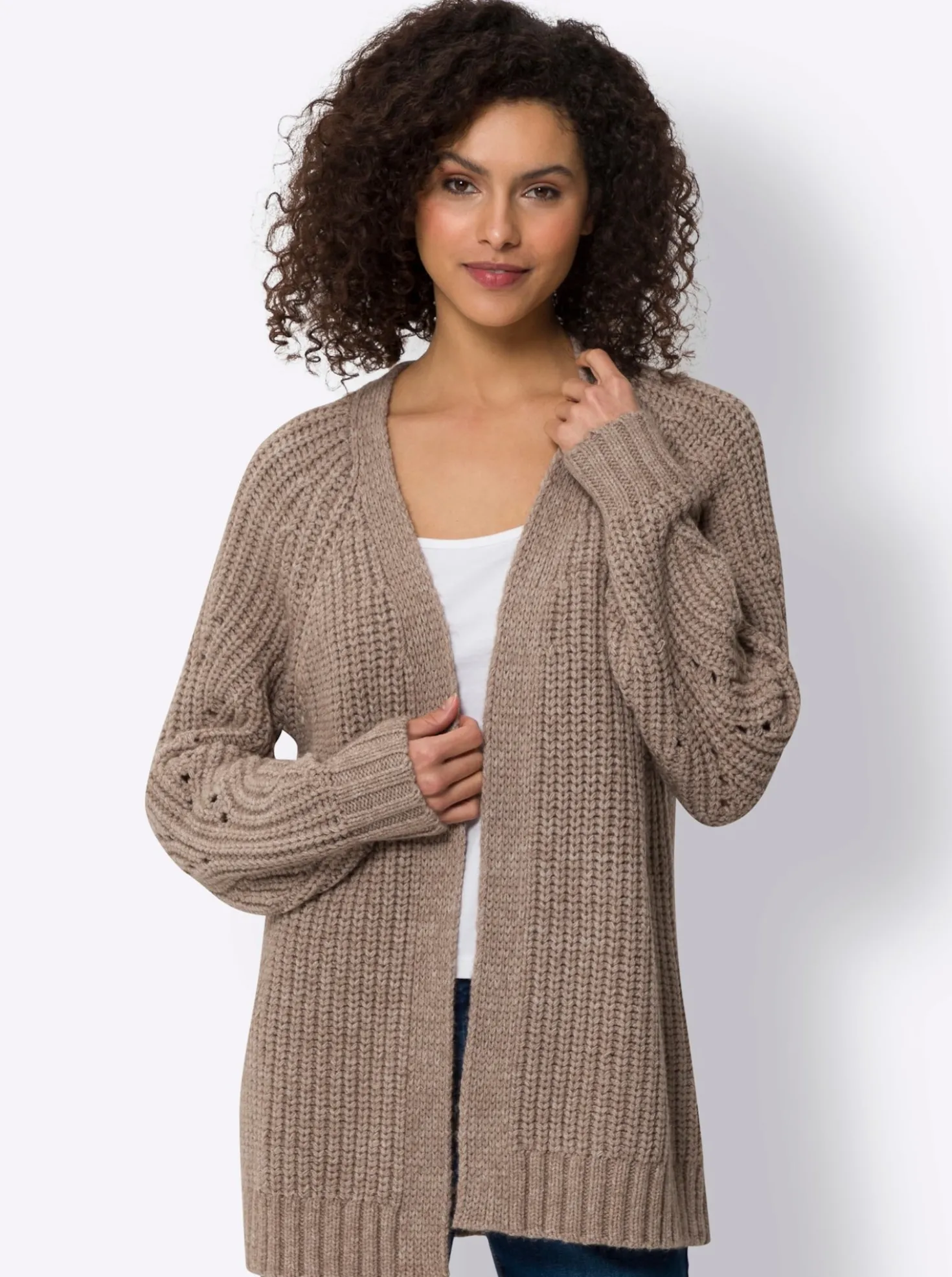 Strickjacke in Ripp-Optik