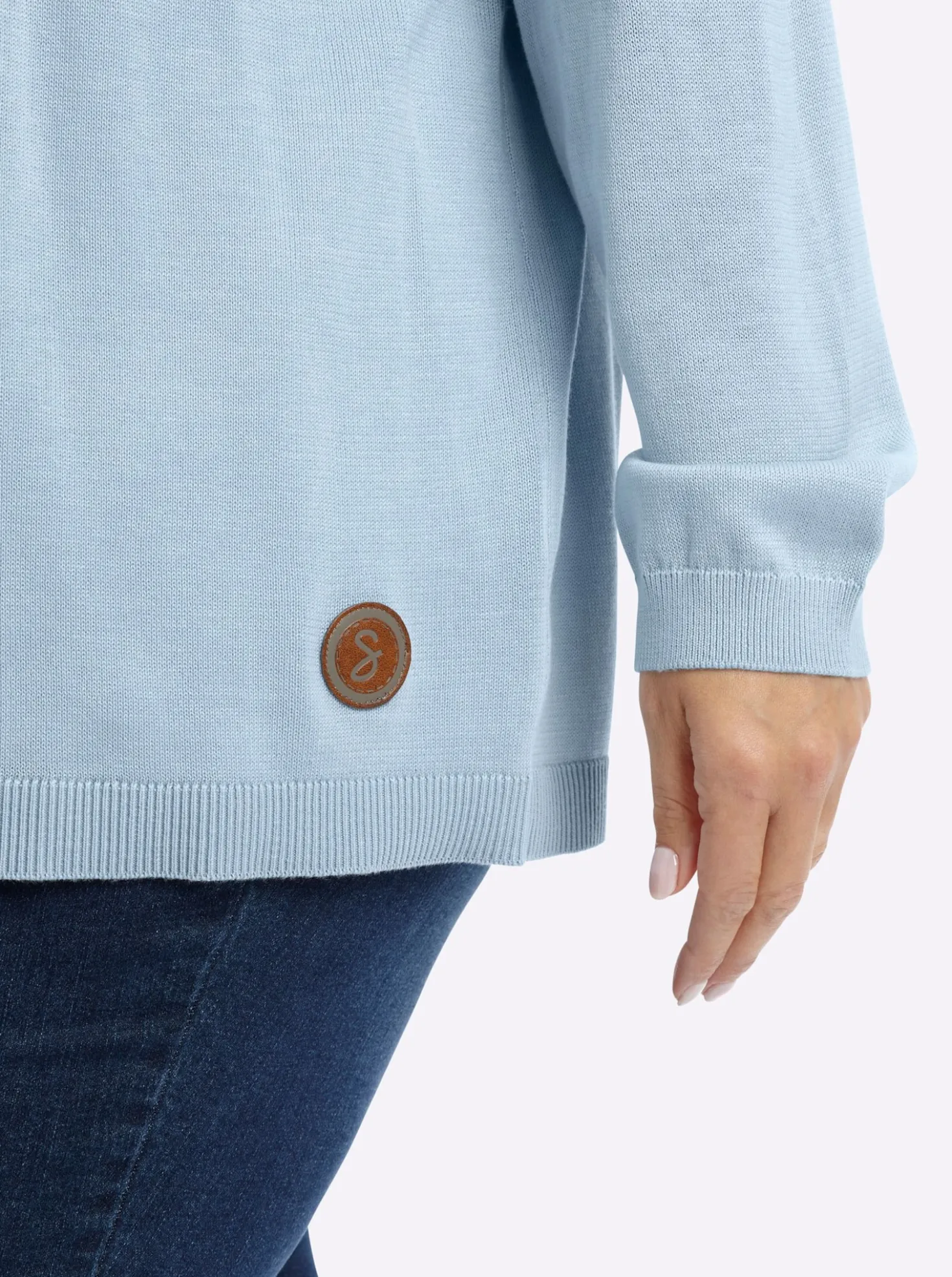 Strickjacke in verschlussloser Form