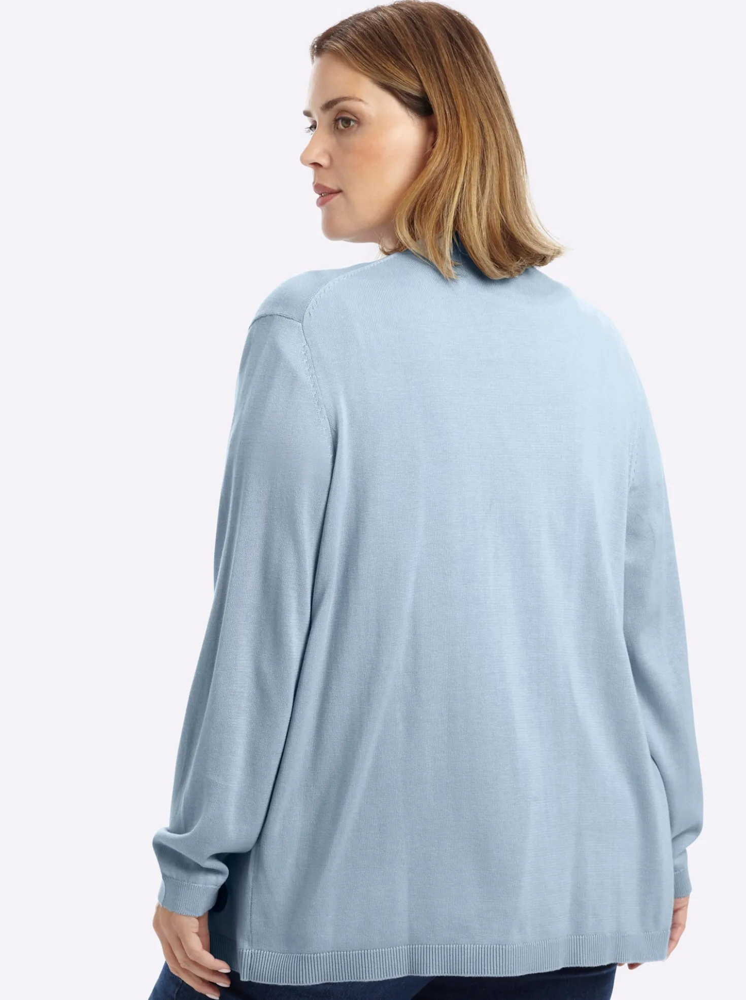 Strickjacke in verschlussloser Form