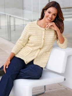 Strickjacke in zweifarbiger Optik
