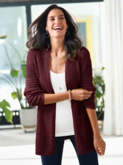 Strickjacke mit Ajour-Muster