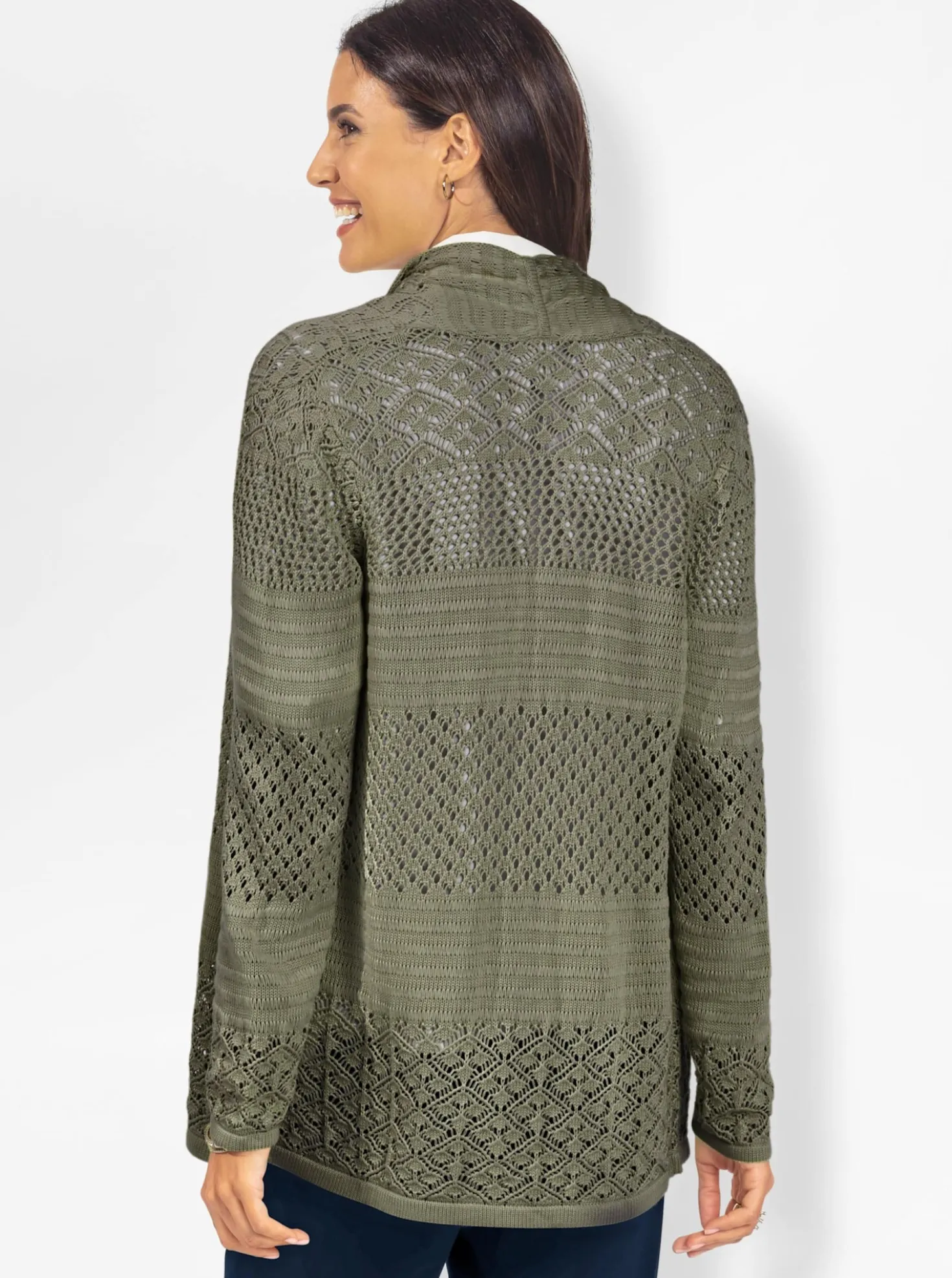 Strickjacke mit Ajour-Muster