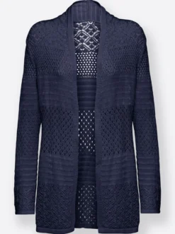 Strickjacke mit Ajour-Muster
