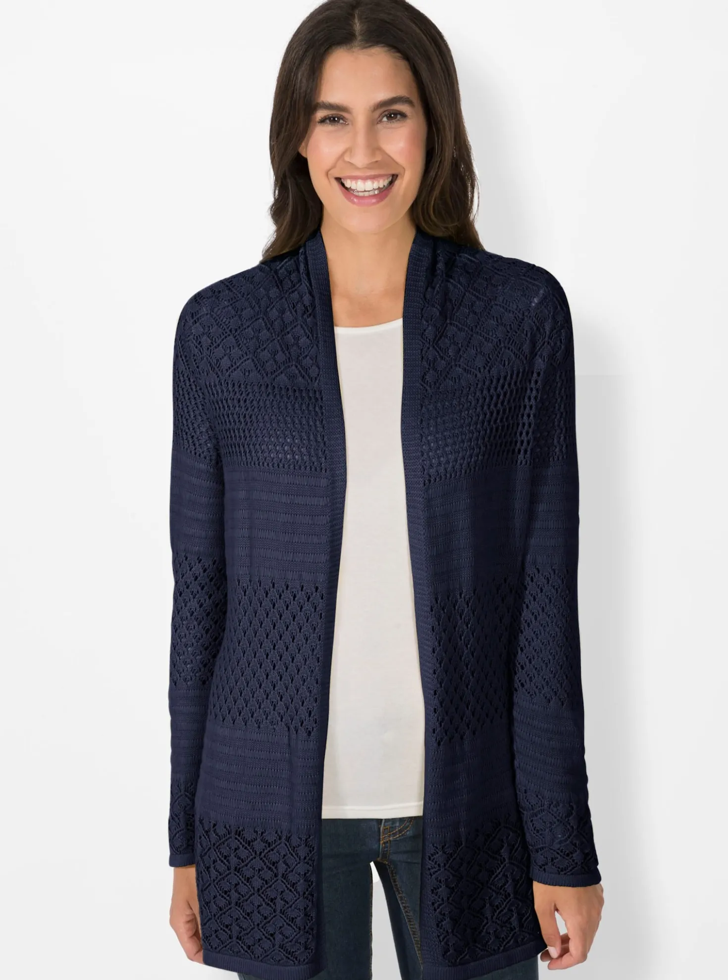 Strickjacke mit Ajour-Muster
