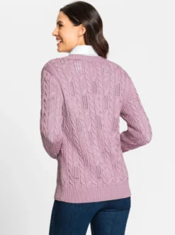 Strickjacke mit Ajourmuster