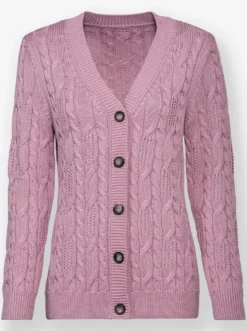 Strickjacke mit Ajourmuster
