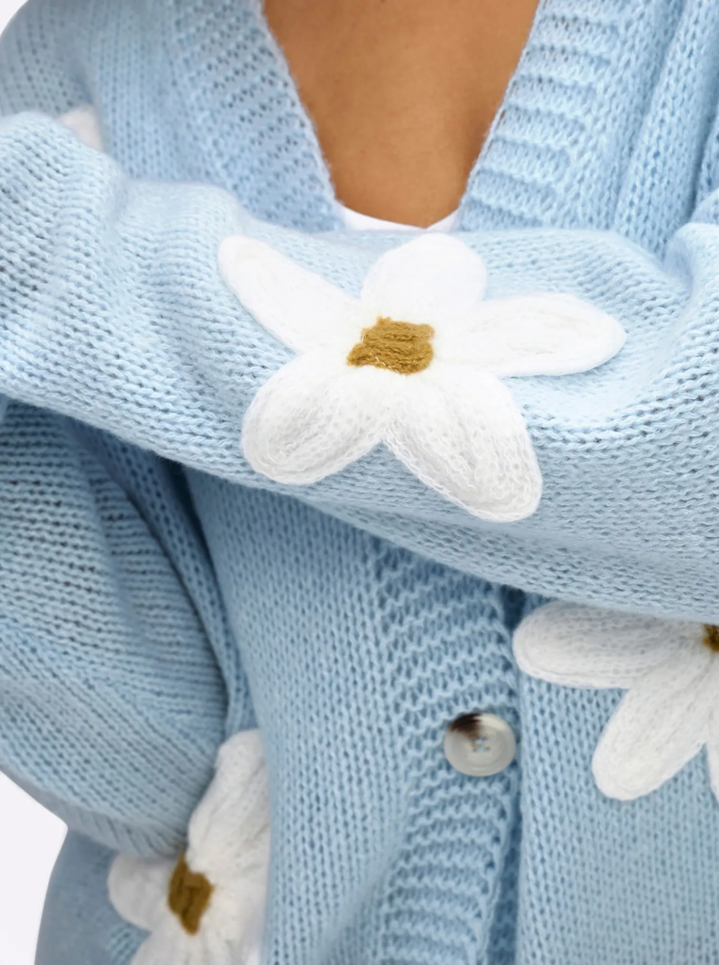Strickjacke mit Blütenmuster