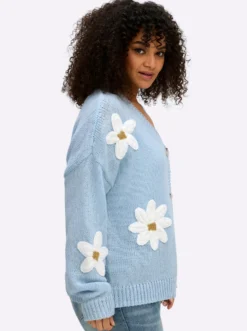 Strickjacke mit Blütenmuster