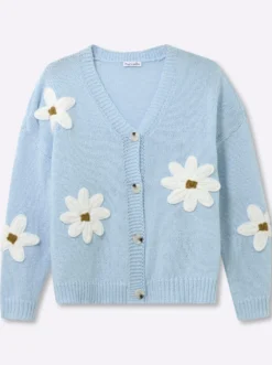 Strickjacke mit Blütenmuster