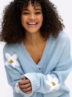 Strickjacke mit Blütenmuster