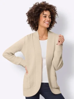 Strickjacke mit breiter Rippe