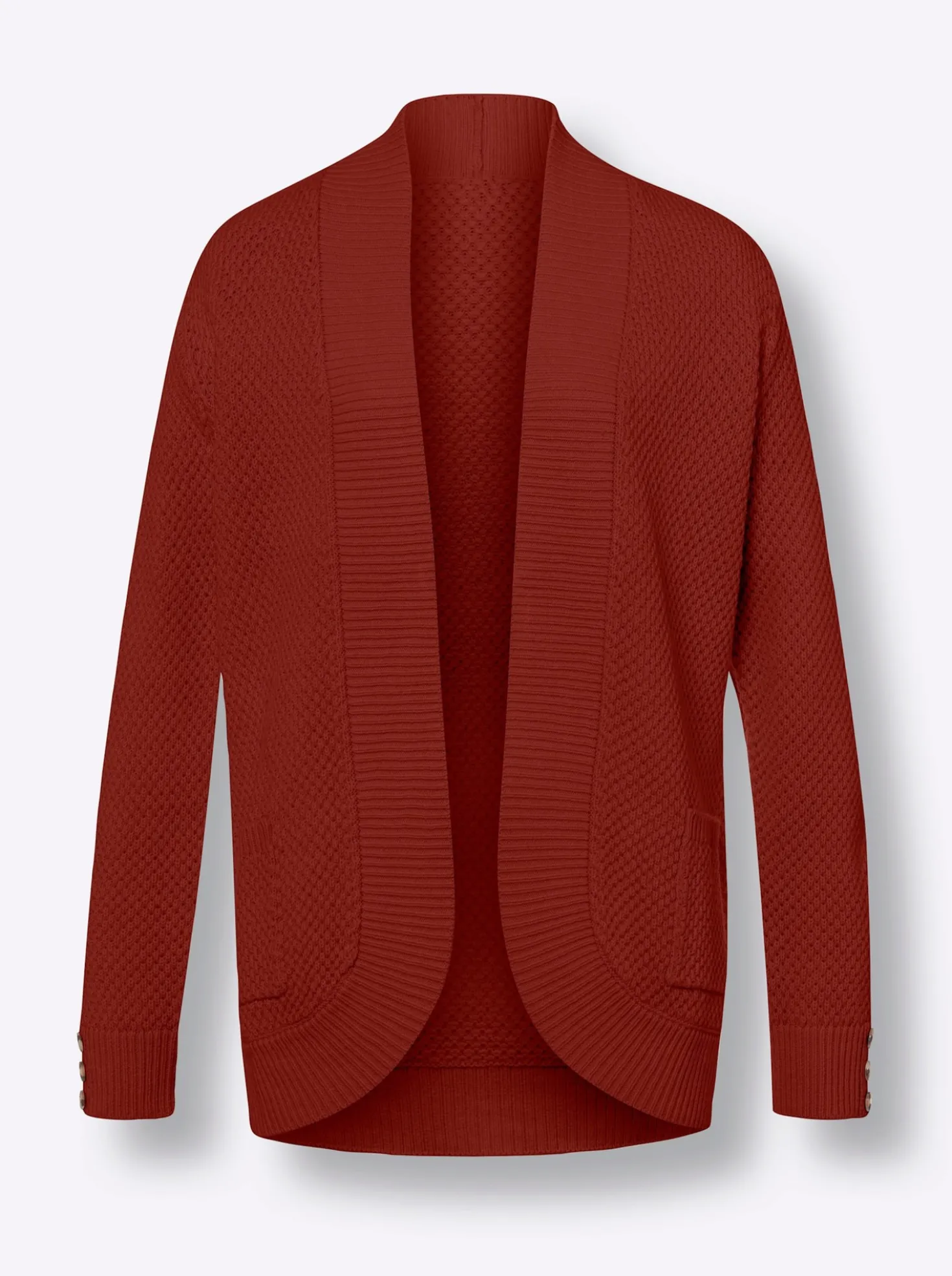 Strickjacke mit breiter Rippe