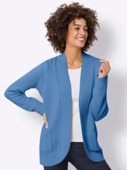 Strickjacke mit breiter Rippe