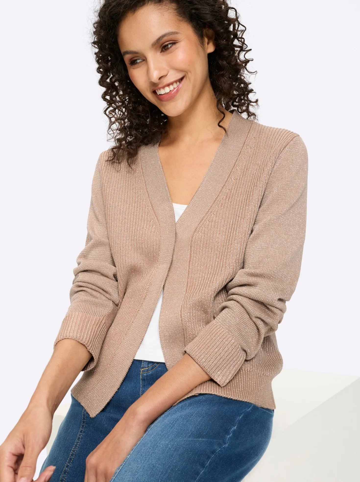 Strickjacke mit Druckknopf-Verschluss
