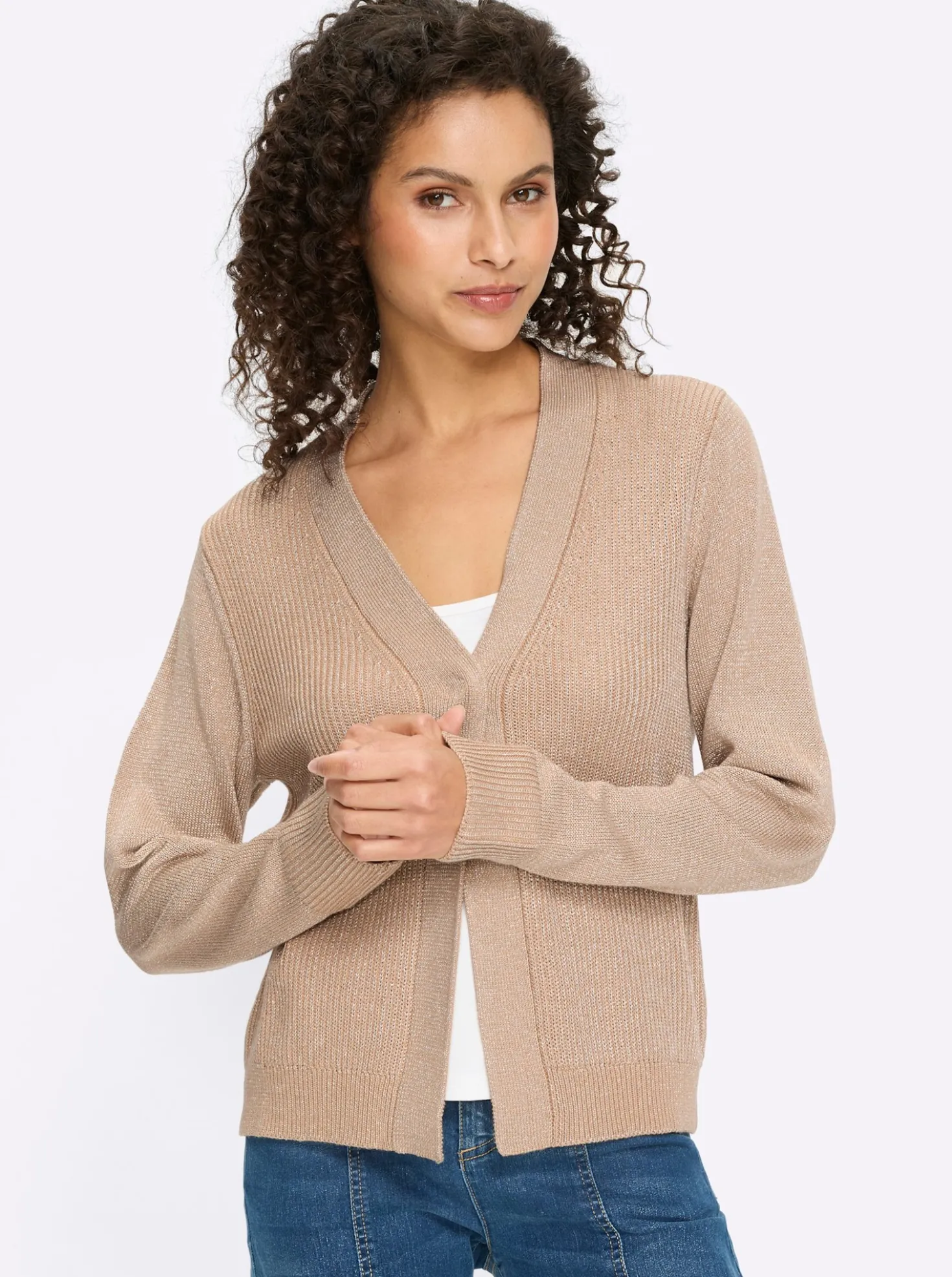 Strickjacke mit Druckknopf-Verschluss