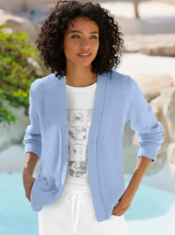 Strickjacke mit Druckknopf-Verschluss