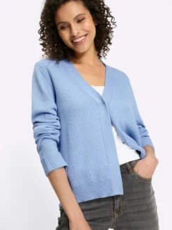Strickjacke mit Druckknopf-Verschluss