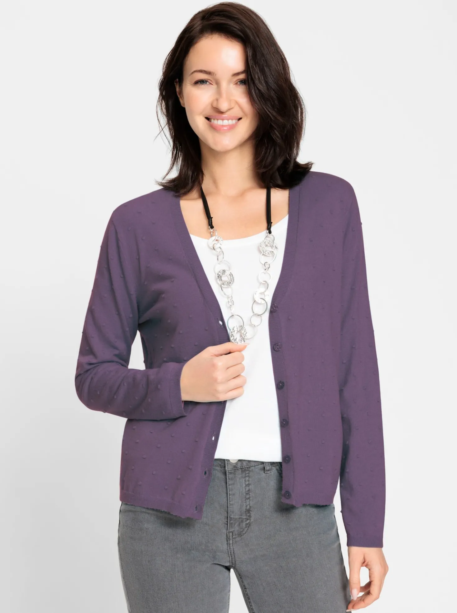 Strickjacke mit 3D-Tupfen