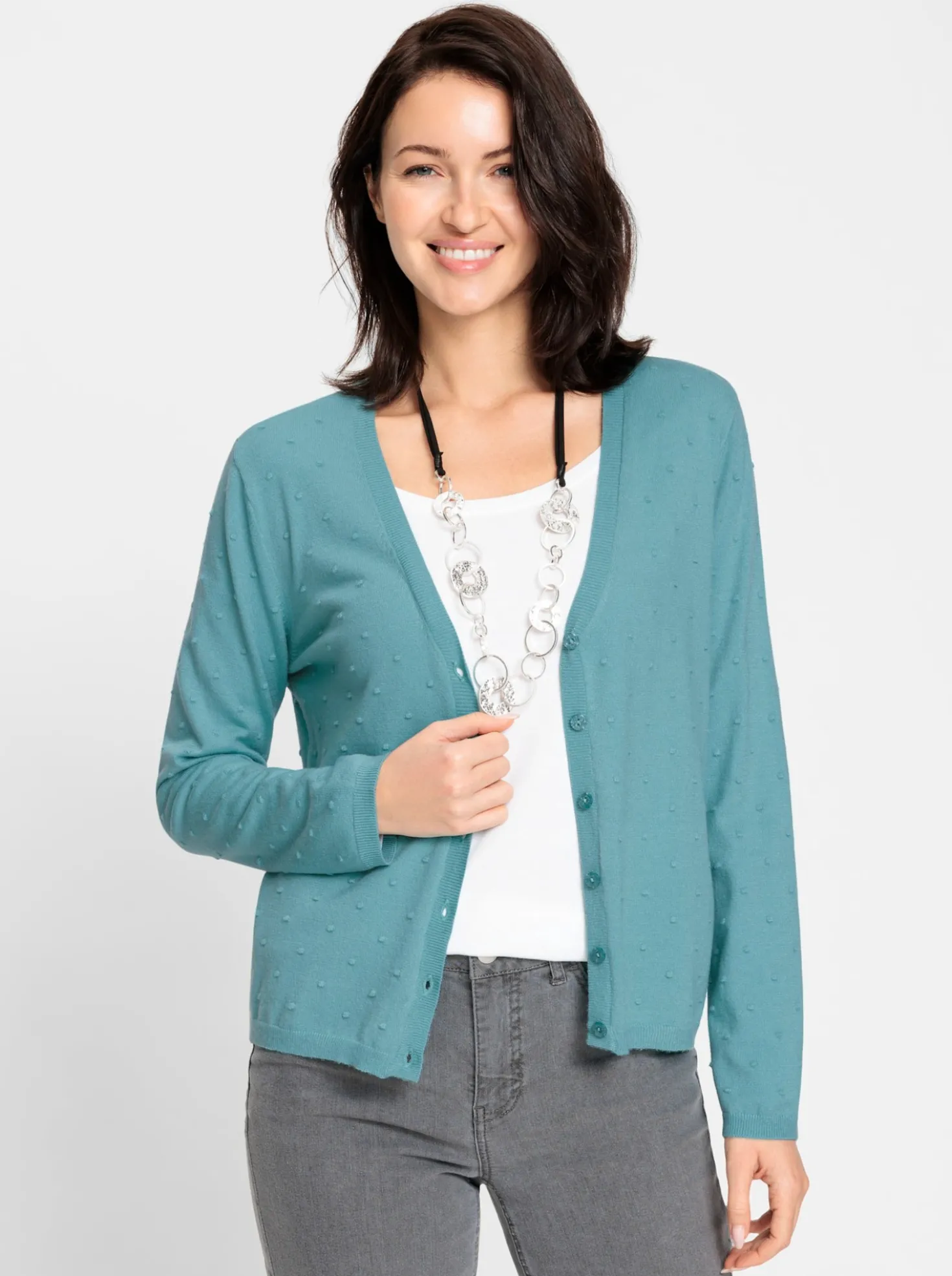 Strickjacke mit 3D-Tupfen