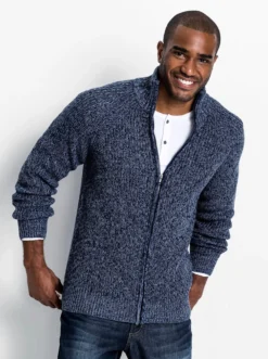 Strickjacke mit durchgehendem Reißverschluss
