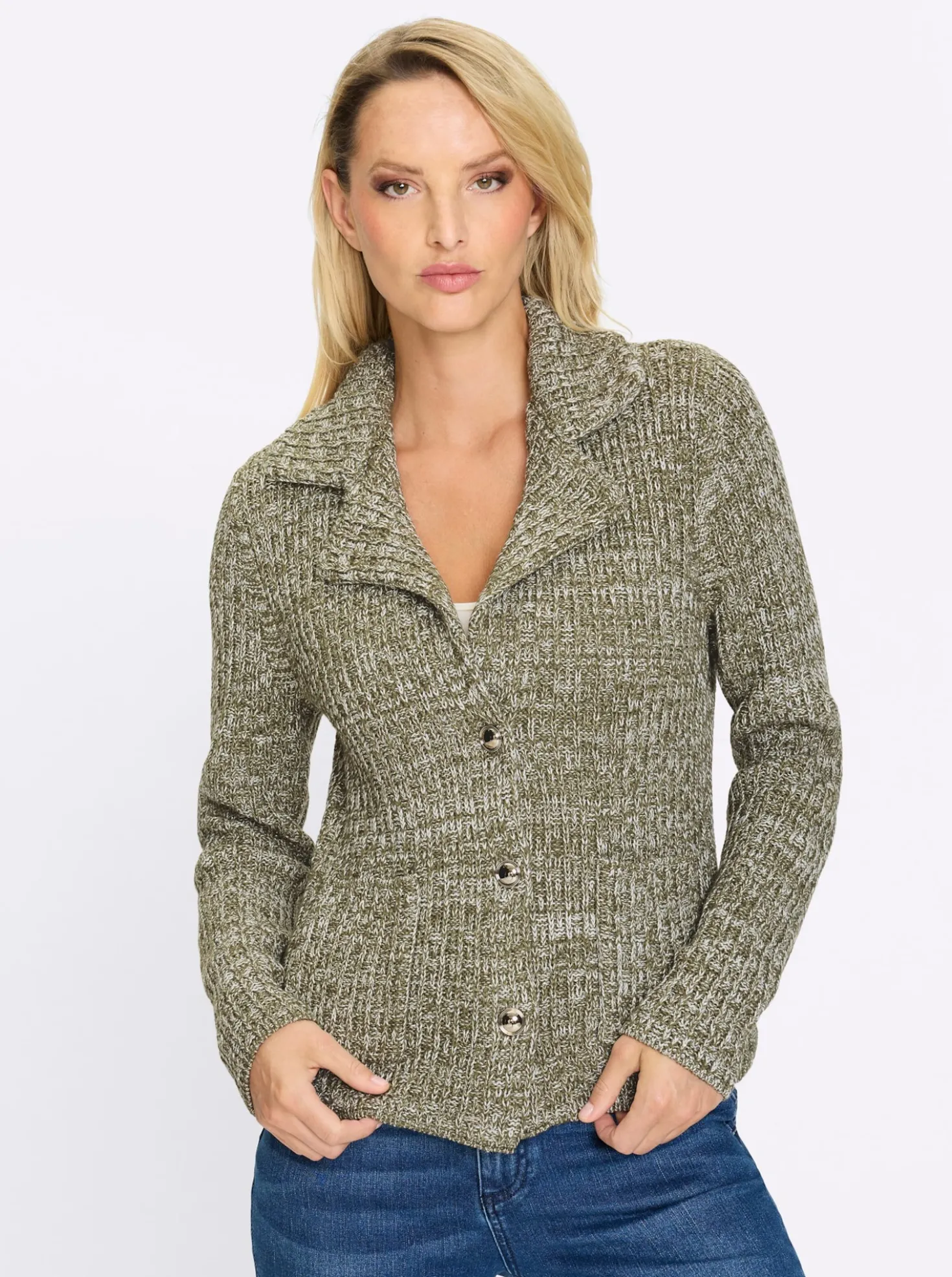 Strickjacke mit Effektgarn