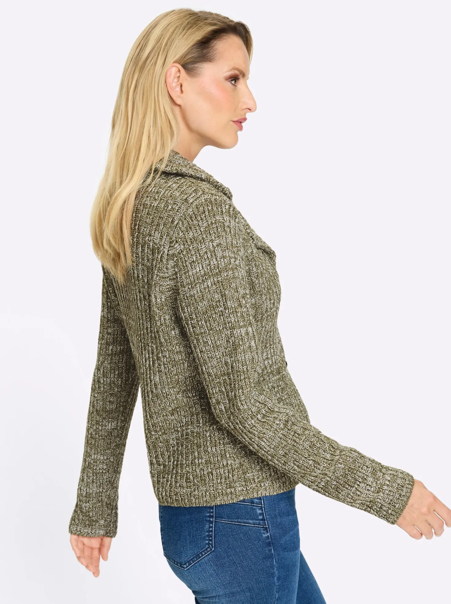 Strickjacke mit Effektgarn