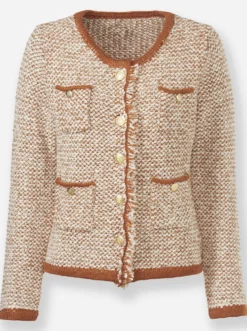 Strickjacke mit Effektgarn