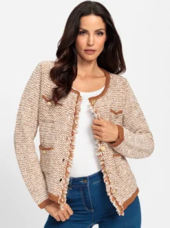Strickjacke mit Effektgarn