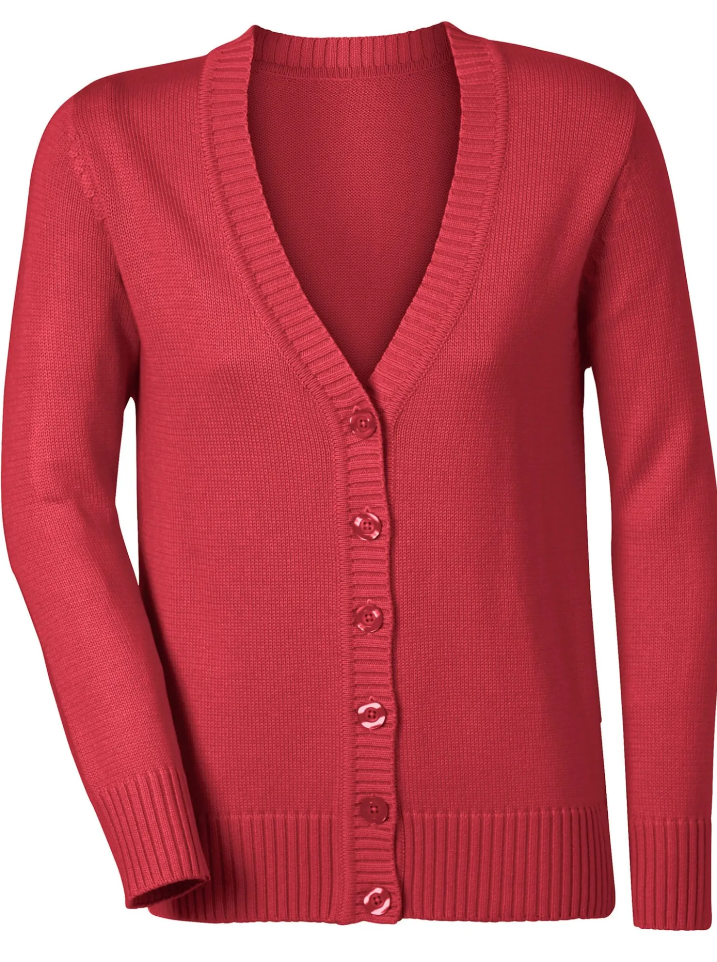 Strickjacke mit farblich abgestimmten Knöpfen