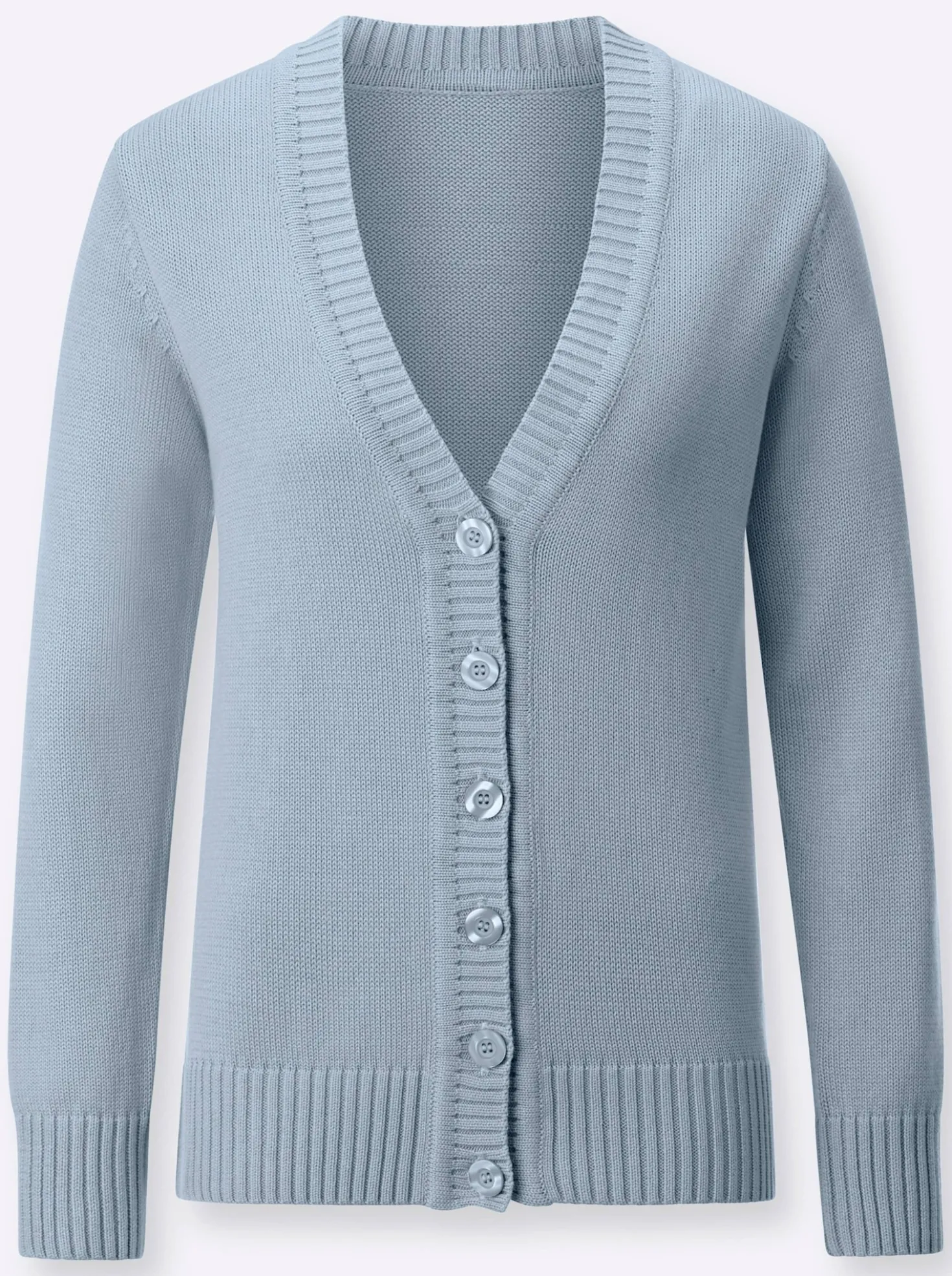 Strickjacke mit farblich abgestimmten Knöpfen